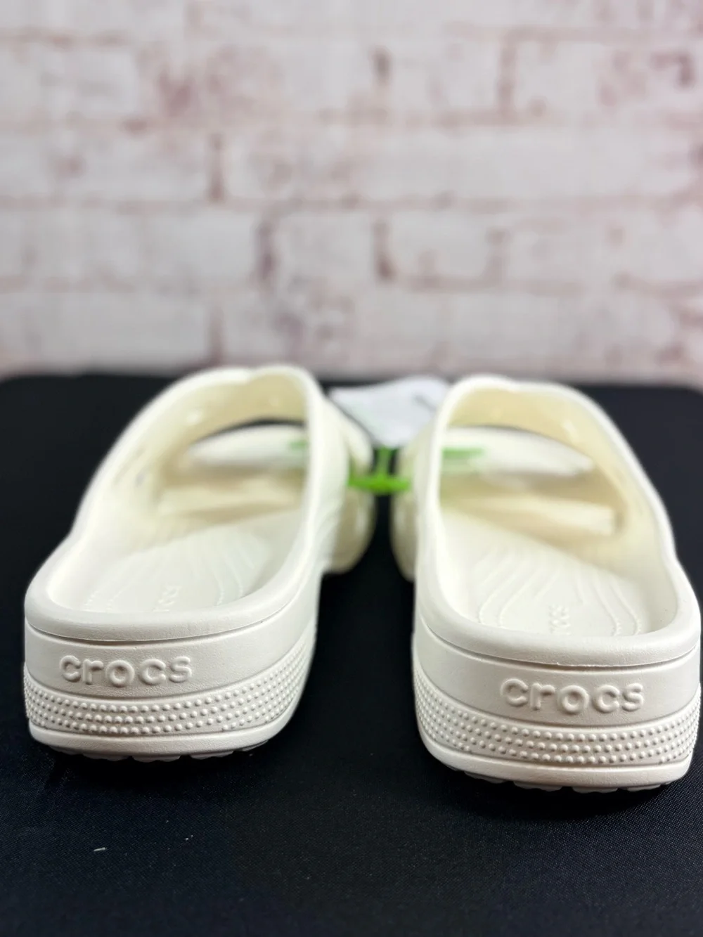 CROCS women White Crisscross Slide Sandals